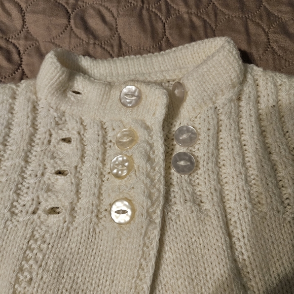 3 pc Hand Knitted Sweater Dress Jacket Hat - Picture 8 of 11